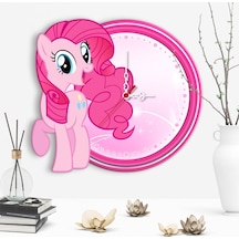 Little Pony Tasarımlı Dekoratif Ahşap Duvar Saati - 2 Çok Renkli
