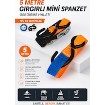 5 Metre Halkalı Gırgırlı Cırcırlı Mini Spanzet Gerdirme Halatı Tüv Gs Sertifikalı