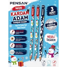 Pensan 96120 Kardan Adam Desenli Hb Kurşun Kalem Yazı Ve Çizim Kalemi Okul Kırtasiye 3 Adet Çok Renkli