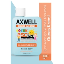 Axwell Kids Sun Cream Çocuk Güneş Kremi Çok Yüksek Koruma + Vitamin E SPF50+ 100 ML
