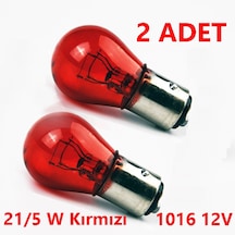 1016 21W 5W 12V Çift Duy Yakın Tırnak Ampül Kırmızı 2 Adet