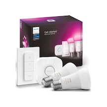 Philips Hue Akıllı Aydınlatma Led Ampul Başlangıç Kiti, 2'li E27 Ampul , Köprü Ve Dimmer Set, Beyaz Ve Renkli Sku: Smg8690010154101 Açık Kahverengi