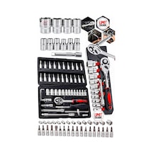 Germany 58 Parça 12 Kombin Anahtar Cr-v Max 1/4 Cırcırlı 46 Parça Lokma Takım Set