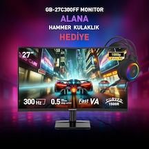 Gamebooster Gb-27c300ff 300hz 0.5ms Gaming Monitör +gb H02b Hammer Rainbow Kulaklık