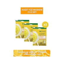 Garnier C Vitamini Parlaklık verici Kağıt Yüz Maskesi 3'lü Set