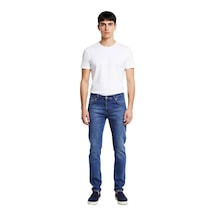 Ersefa Erkek Açık Comfort Denim Dar Paça Pantolon Fonksiyonel Dayanıklı Mavi