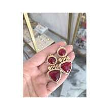 Bordo Vintage Model Küpe Altın
