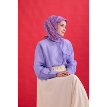 Silk Home Twill İpek Eşarp 11474 - 90 X 90 / Mor,pembe,çağla - 09 Mor,pembe,çağla - 09