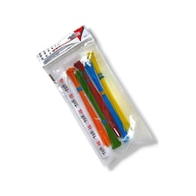 Tek-iş Karışık Renk Plastik Kablo Bağı Seti 200mm X 2.5mm 100 Adet 5 Renk X 20 Renkli Cırt Kelepçeler Kablo Düzenleyici
