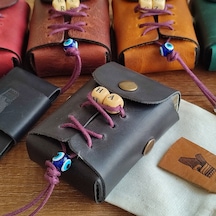 Sumerian Leather Craft Deri Sigara Kılıfı Kişiye Özel Siyah