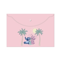 Lilo&stitch Çıtçıtlı Dosya Plastik A4 120770-14 Çok Renkli