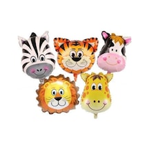 5 Li Safari Folyo Balon Set Çok Renkli
