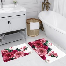Rovigo Home Baskılı Kaymaz Taban 2'Li Banyo Paspas Takım Rvg5060-100x60-60x50 Çok Renkli