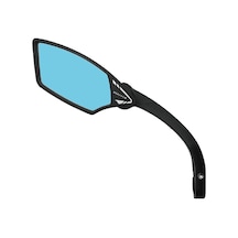 Meachow Me009-b Mavi Lens Sol Bisiklet Aynası Siyah