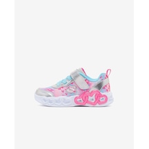 Skechers Infınıte Heart Lıghts - Heart Jewels Küçük Kız Çocuk Gri Işıklı Spor Ayakkabı 303261n Smlt