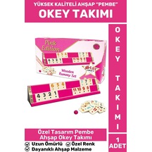 Özel Model Uzun Ömürlü Aile Ev Arkadaş Kız Eğlence Hediyelik Oyun Takımı Ahşap Pembe 101 Okey Takımı