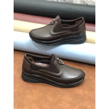 Marяka Hakiki Deri Tam Ortopedik Hafif Yumuşak Kadın Anne Ayakkabısı Kahve