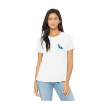 Watercolor Feather Kadın Beyaz Tshirt