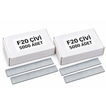 2'li Paket - F Tipi Tabanca Çivisi F20 / 5.000 Adet - F/j/8/e/tıpın/type47 Serisi Kesik Başlı Çivi 20 MM