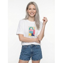 LOFT Loose Fit Kadın Tshirt K.kol Lf2042618 Q1.v1 Beyaz