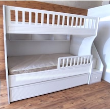 Midas Mdf Panjur Model Lake Boyalı Yavrulu 3 Lü Ranza Beyaz Monta
