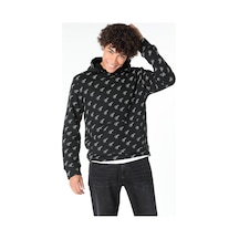 Colin's Regular Fit Baskılı Kapüşonlu Siyah Erkek Sweatshirt CL1059665_Q1.V2_BLK Siyah
