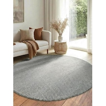 Yuvarlak Sisal Elit 1002 Gri Hasır Görünümlü Modern Salon Oturma Odası Dört Mevsim Halı Gri Gri