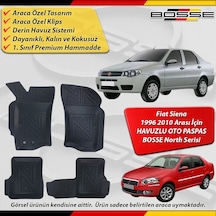 Fiat Siena Paspas Araca Özel 1996 2012 Arası İçin Derin Havuzlu Paspas Bosse North Serisi