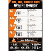 10 Adet Ag10 Alkaline Düğme Pil 1.5 Volt Lr1130 / 389/189 Alkali Düğme Piller