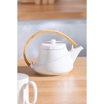 Safira Collection Porselen Bitki Çayı Demliği Çaydanlık - 650 Ml Beyaz