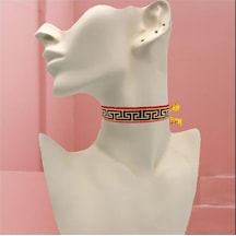 Özel Dokuma Saten & Keten Karışımı Kadın Choker Tasma Kolye Renkli