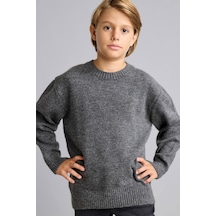 Defacto Oversize Bisiklet Yaka Triko Basic Kazak Erkek Çocuk I3438a826cwar30 Antrasit-ar30
