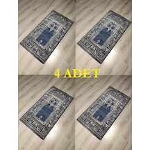 4 Adet Saray Halı Sihir Namazlık Seccade Nm012 Mavi 60X115Cm