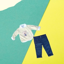 Popolin Triko Kazaklı Pantolonlu Takım Sarı