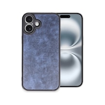 Apple Uyumlu iPhone 16 Plus Uyumlu Kılıf Aras Deri Kapak - Lacivert