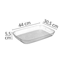 Diamond Akrilik Kırılmaz Şeffaf Servis Tepsisi Dikdörtgen 44x30x5cm - Akrilik Kırılmaz Tepsi 844 Açık Bej