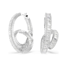 5727113 Swarovski Küpe Matrıx:pe Hoop Twısted Whı/rhs Metalik