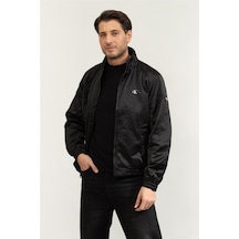 Calvin Klein Erkek Su İtici Rüzgar Geçirmez Kumaş Dik Yaka Uzun Kollu Siyah Ceket Lv04rc516g-ub1-9571 Siyah