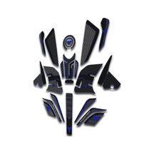 Hades Yamaha Mt-07 2021-2024 Uyumlu Tank Pad Seti Karbon Mavi Siyah