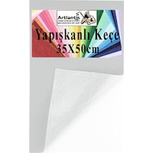 Yapışkanlı Keçe 35x50 Cm 1 Adet 2.0 Mm Kendinden Yapışkanlı Renkli Hobi Keçesi Elişi Keçe Kumaşı Anasınıfı Kreş Etkinlik Beyaz
