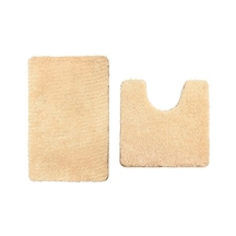 2 Parça Banyo Paspas Seti: 50x78 Cm Banyo Paspası Ve 50x40 Cm U-şekilli Tuvalet Paspası, Kaymazsız Tabanlı, Yıkama Makinesine Uygun, Bej Diğer Diğer