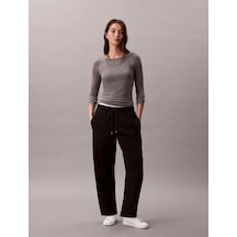 Calvin Klein Monogram French Terry Barrel Kesim Kadın Siyah Eşofman Altı Lv047f210g-ub1 Siyah