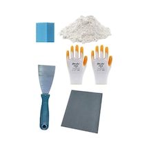 Duvar Tamir Seti 1 Kg Sıva Alçısı,spatula,zımpara,sıva Süngeri,eldiven 5 Parça Set