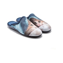 Twigy Kitten Kadın Ev Terliği Mavi 36/41 AA0065 Çok Renkli