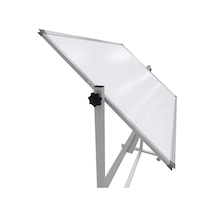 Ayaklı Yazı Tahtası Mobil Çift Taraflı Tekerlekli 360 Dönerli Laminant 90x120 Cm - Beyaz Beyaz