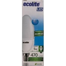 5'Li Paket E14 Led Buji Ampul 5W Beyaz Ecolite