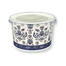 16 Oz Seramik Desenli Karton Çorba Kasesi Aşure, Dondurma Beyaz Mavi Siyah