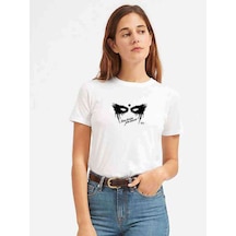 The100 Jus Drein Jus Daun Kadın Beyaz Tshirt