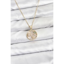 Mey İthalat 316l Çelik Zincir Gold Renk Şans Kolyesi Model Zirkon Taşlı Kadın Kolye - Özel Seri Meyeb697377652a9222ad10022128 altın