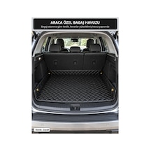 Volvo Xc90 2010-2014 Uyumlu 8d Kapitone Deri Bagaj Havuzu Siyah